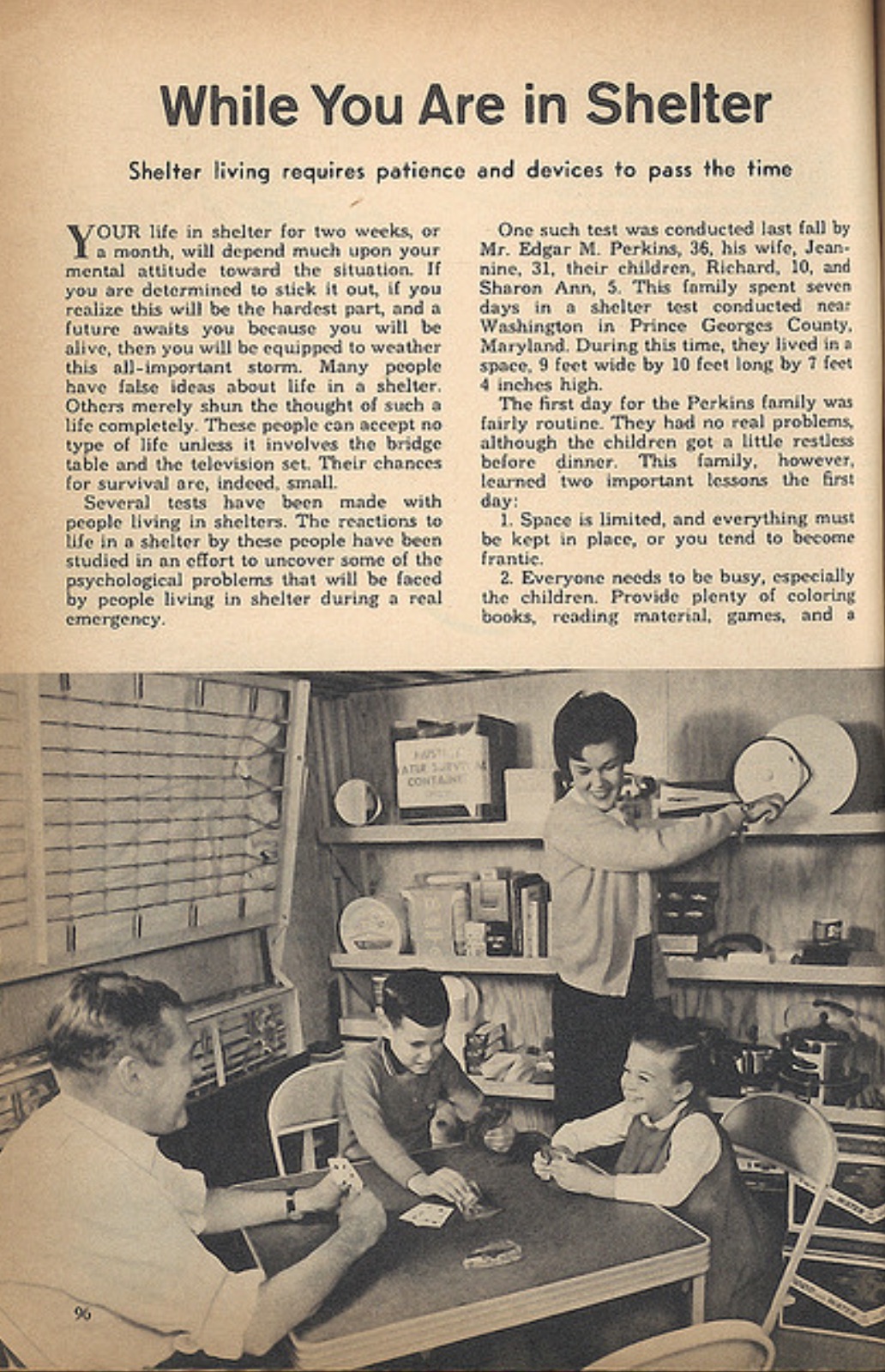 They tried to make living in a bomb shelter look so normal in the 1950s. 